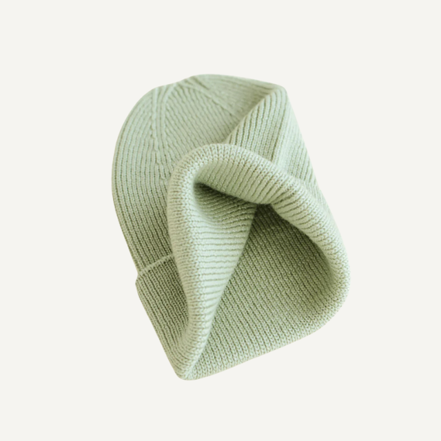 beanie fonzie newborn muts baby mint wol
