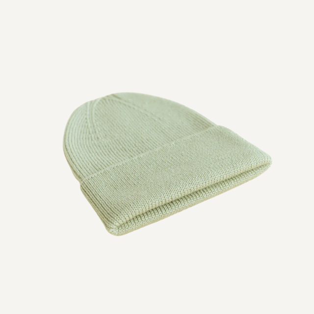mint groen muts beanie fonzie newborn baby hvid merinowol