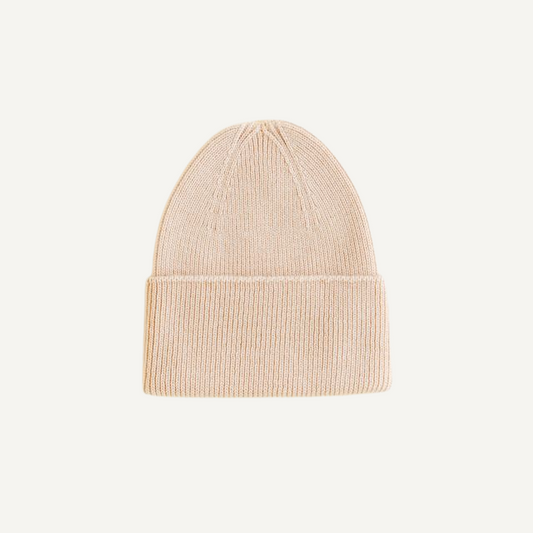 beanie fonzie muts merinowol oat hvid