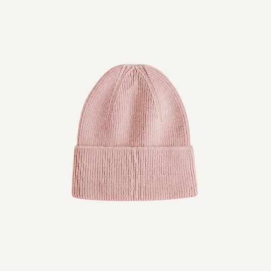 newborn muts powder roze hvid merinowol