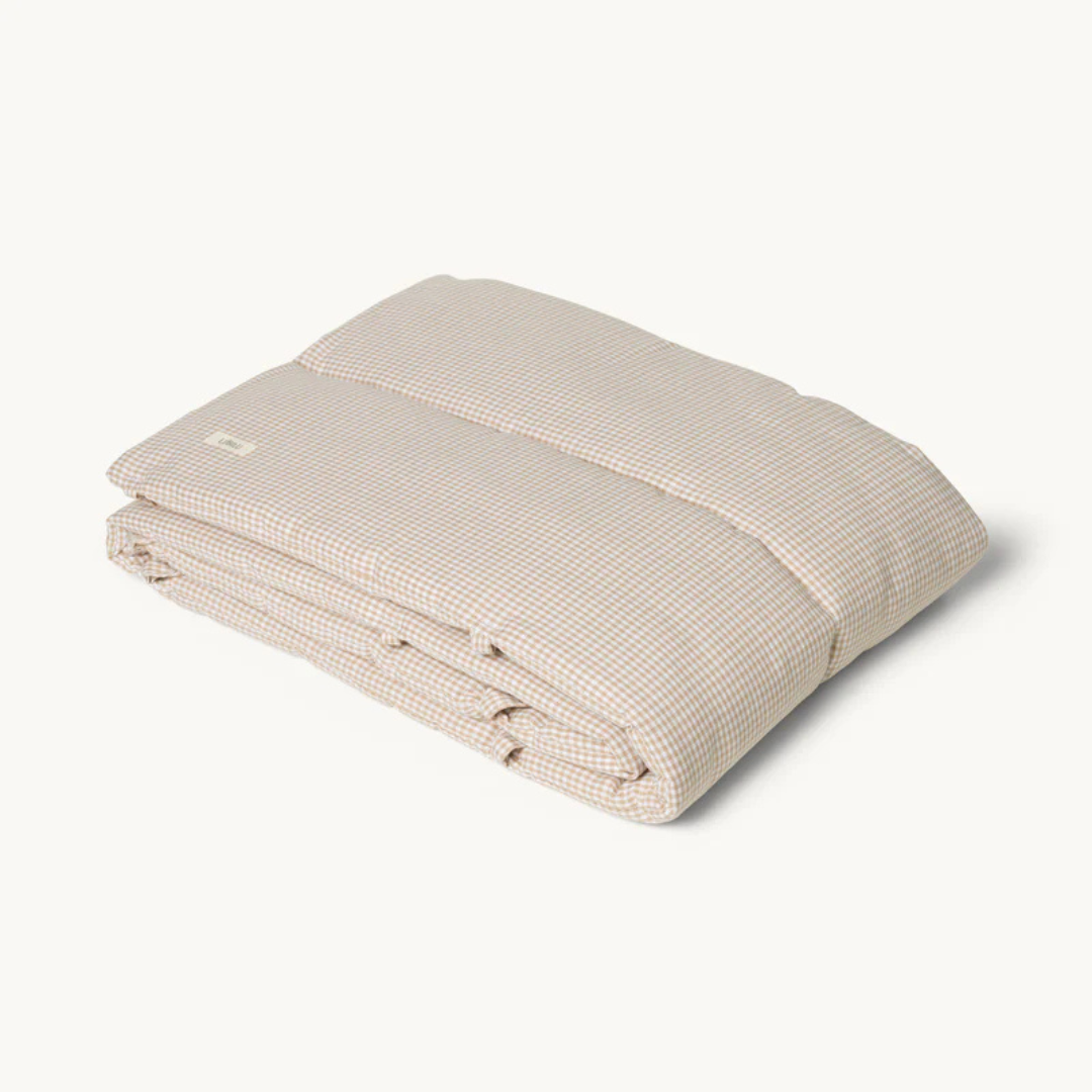 bedbumper wieg geruit beige lubilu