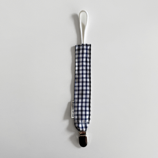 speenkoord geruit blauw baby