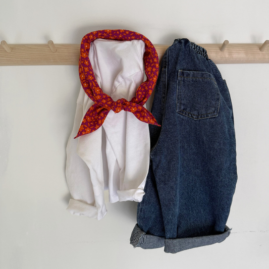 oranje paars bloemen sjaal baby kids