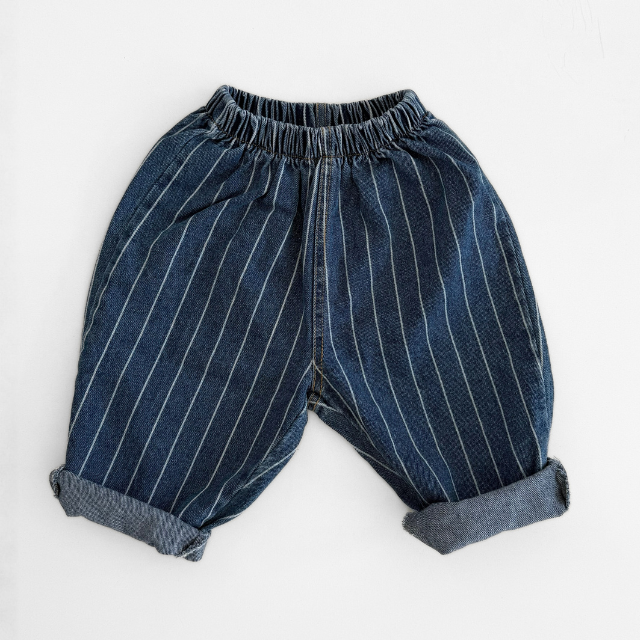 denim gestreepte jeans