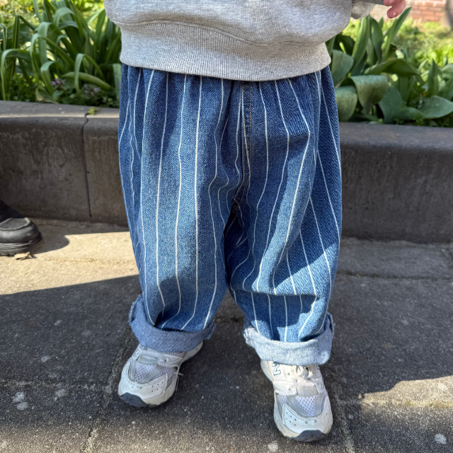 denim gestreepte jeans wide bo