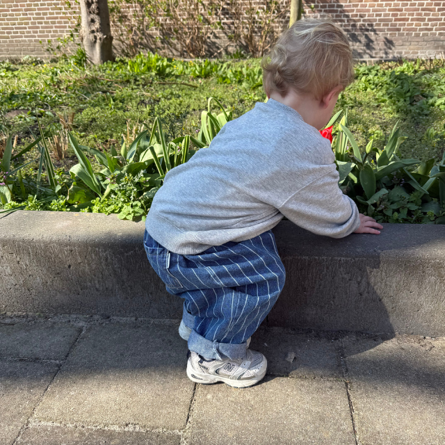 denim gestreepte jeans kids blauw