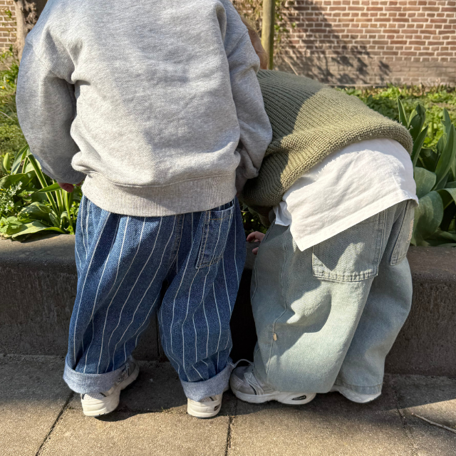 denim gestreepte jeans blauw gestreept kids