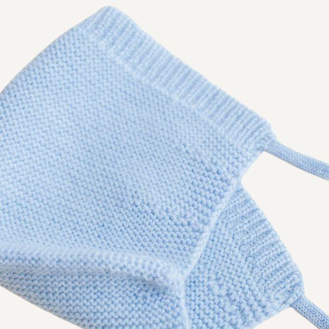 merinowol wol mutsje blauw licht blauw sky