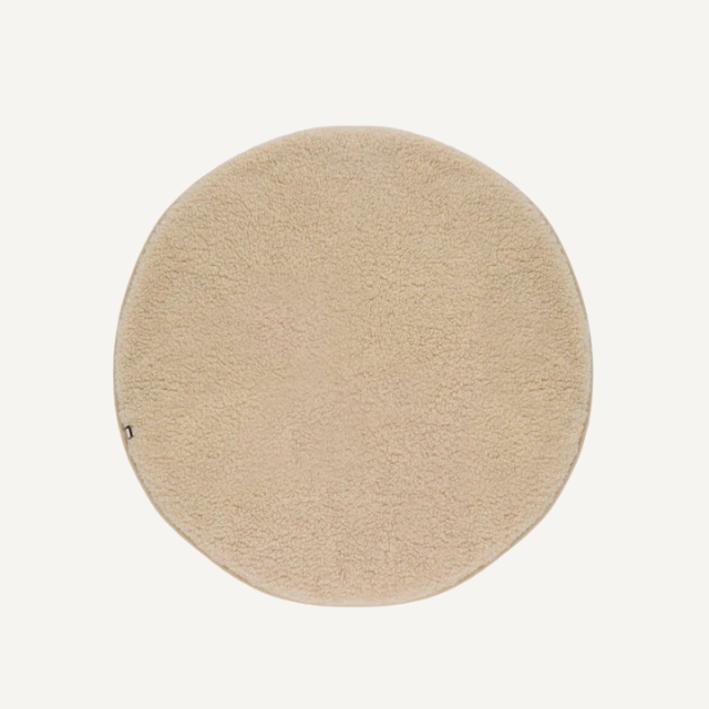 boxkleed rond wol beige merinowol kico label