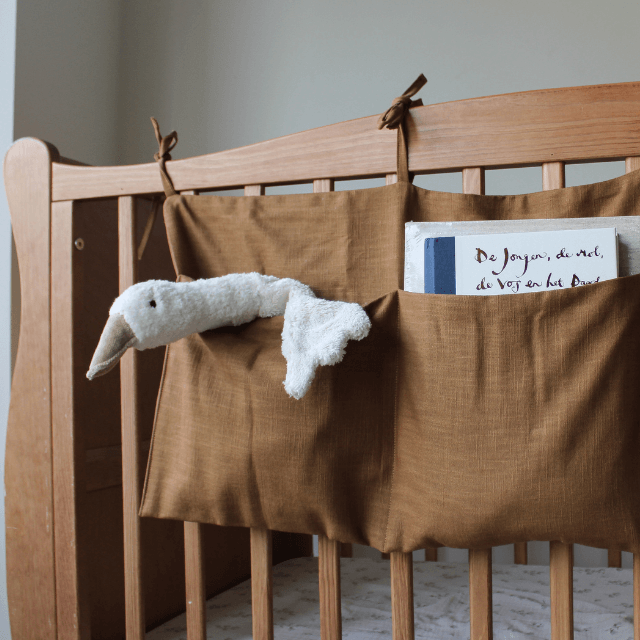Bruin linnen bed- en boxorganizer 