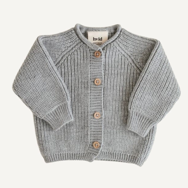 hvid merinowol vest cardigan grey melange