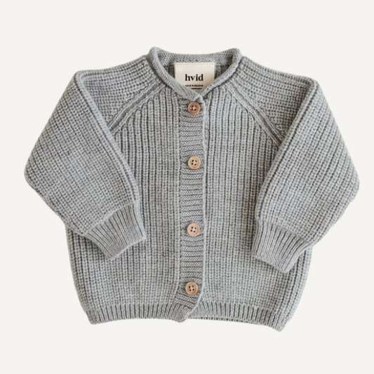 hvid merinowol vest cardigan grey melange