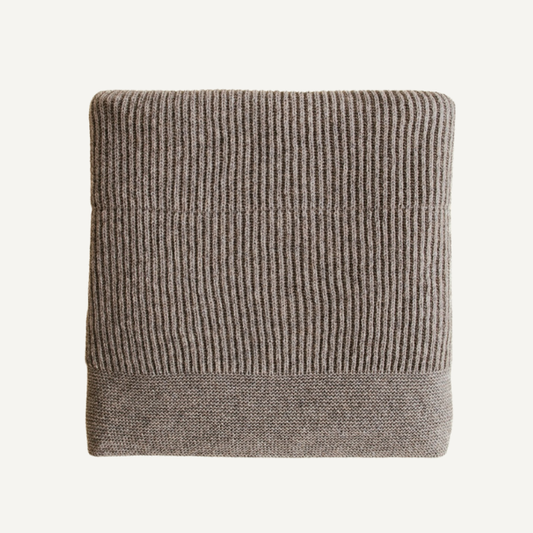 deken gaston merinowol hvid stone