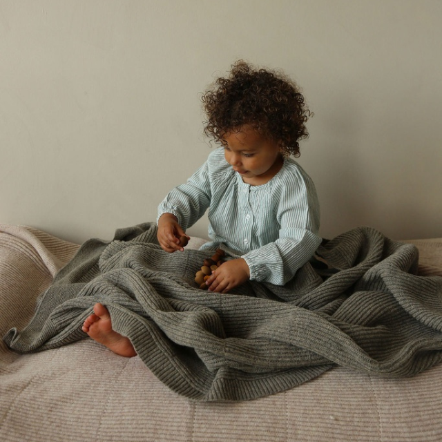 deken gaston merinowol hvid stone wol