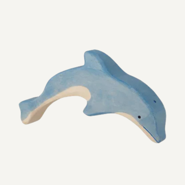 holztiger houten dier dolfijn springend