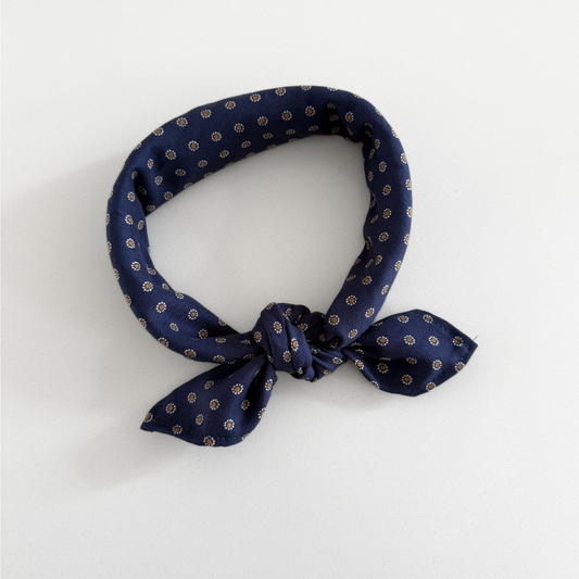 donkerblauwe sjaal kids met bloemen 