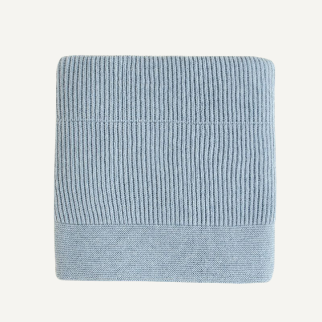 wollen deken frost blue gaston hvid