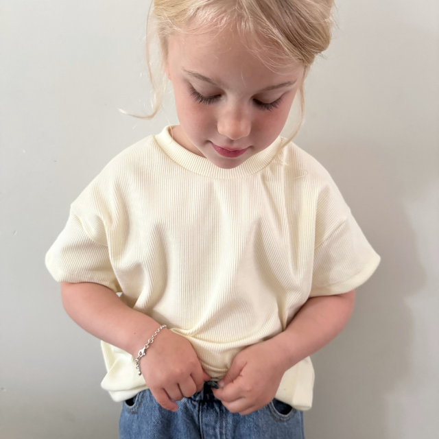 geel shirt oversized rib kids