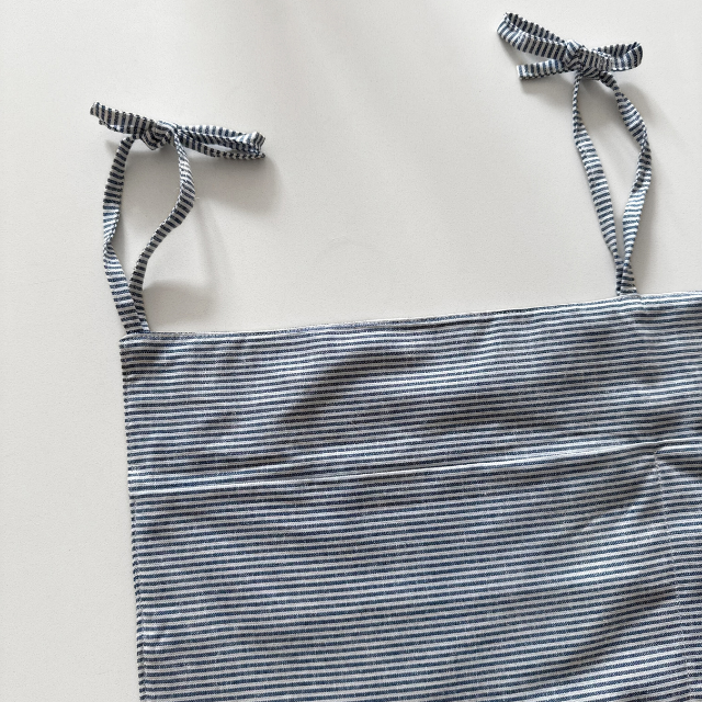 blauw wit gestreepte bed organizer box