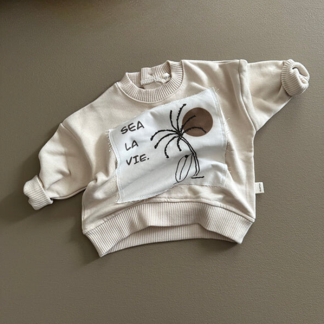 guapoo trui sweater palmboom beige