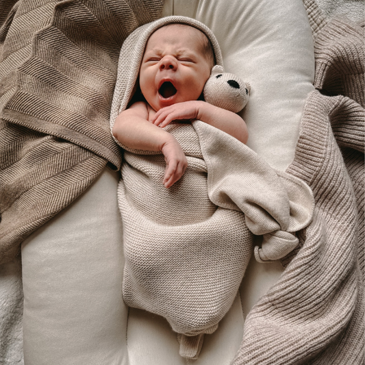 hvid merinowol cocoon cream baby teddy tokki