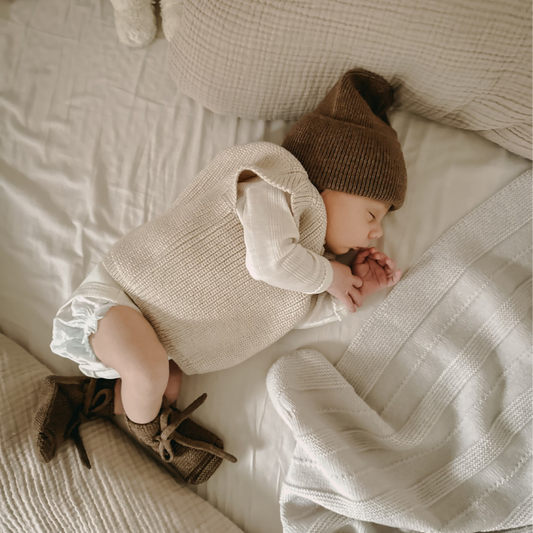 baby newborn spencer hvid merinowol cream beige