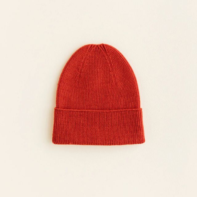 Hvid beanie fonzie newborn red