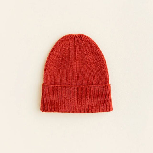 Hvid beanie fonzie newborn red