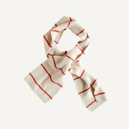 igor sjaal hvid cream rood merinowol