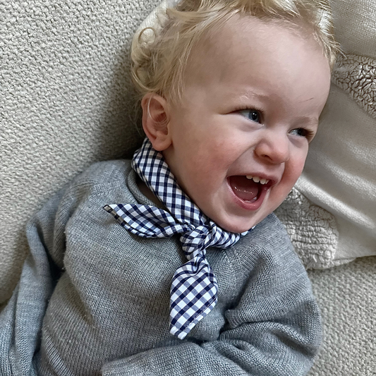 Striped scarf kids gray