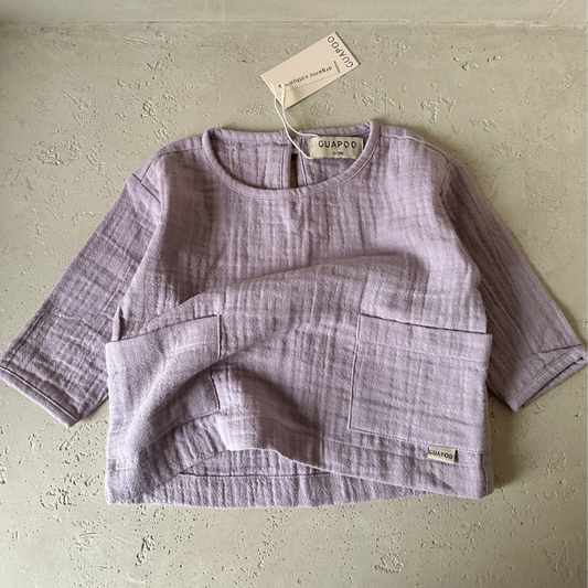 guapoo lila mousseline top
