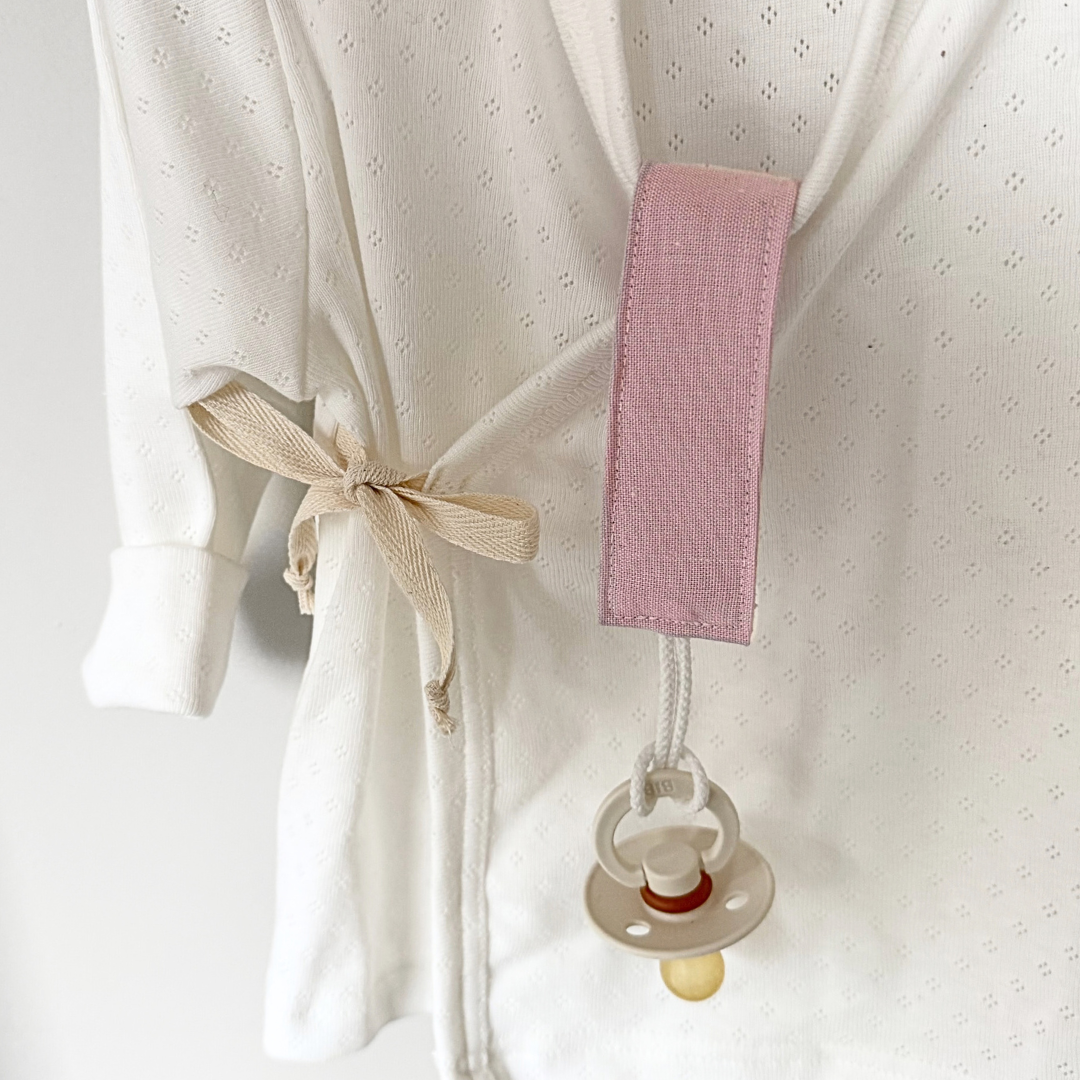 speenkoord linnen lila baby