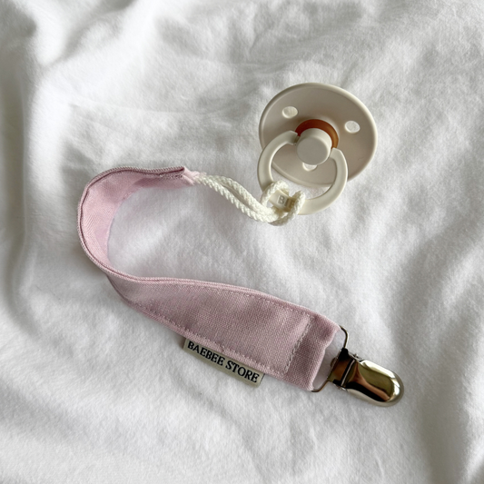 speenkoord linnen newborn baby lila