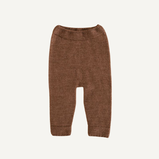 wollen broek baby newborn mocha bruin hvid