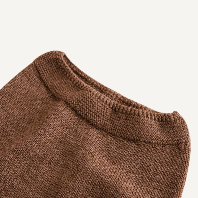 wollen broek baby newborn mocha bruin hvid merinowol