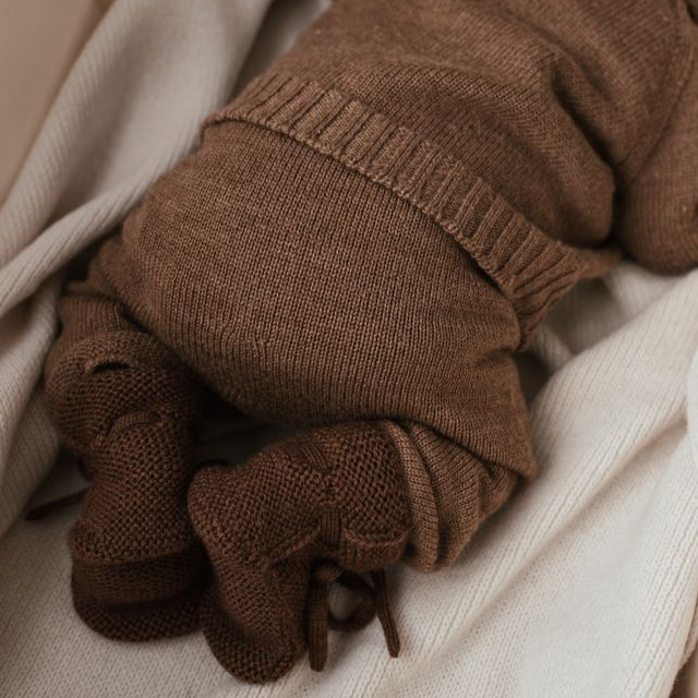 wollen broek baby newborn mocha bruin