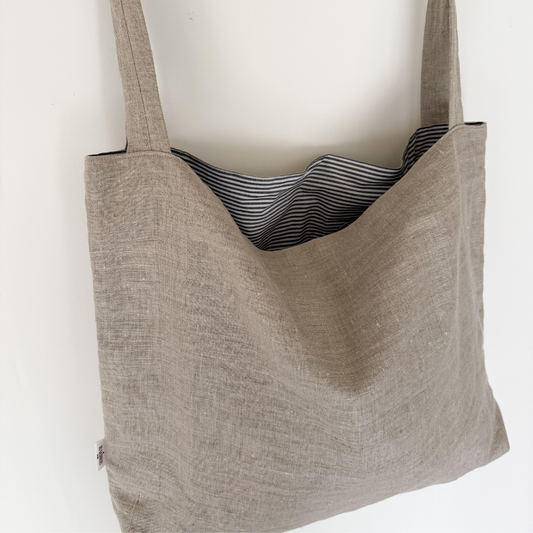 mombag luiertas linnen gestreept