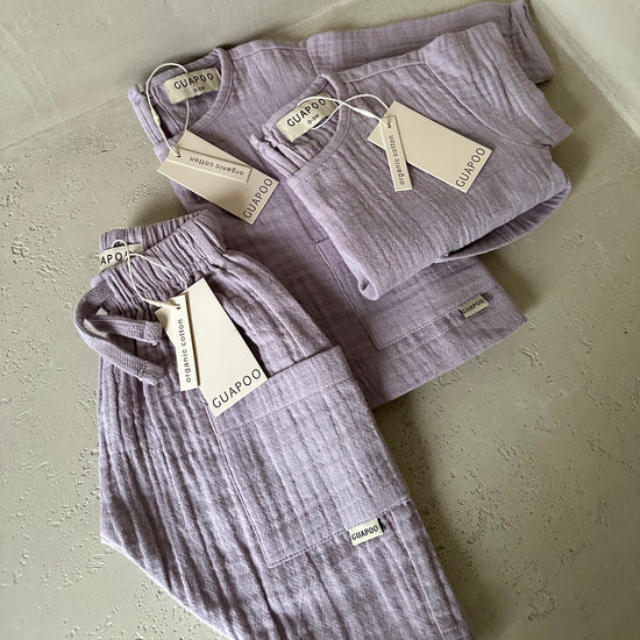 mousseline broek lila guapoo baby kids lavendel