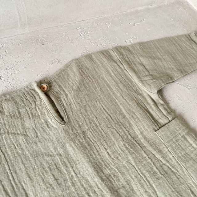 kids shirt mousseline saliegroen groen khaki guapoo