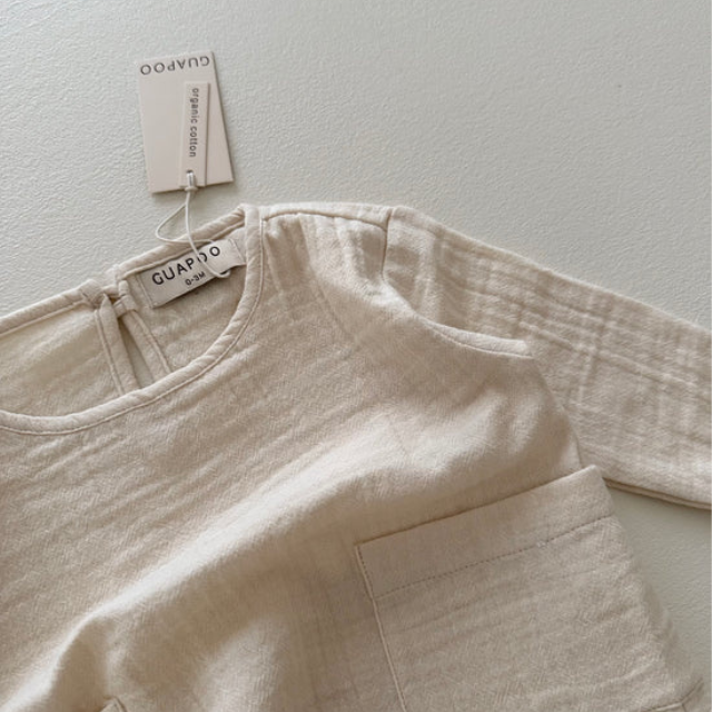 mousseline shirt baby kids lange mouwen guapoo oat