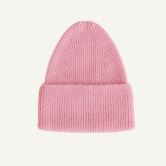 hvid muts beanie merinowol cotton candy roze kids