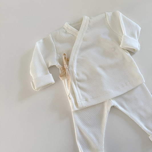 set rib off white baby