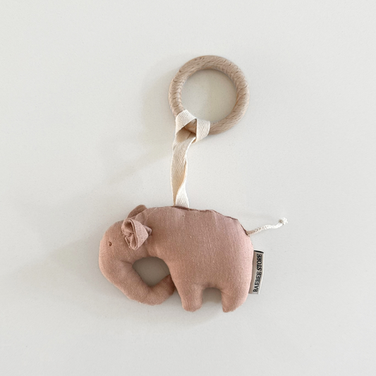 linnen bijtring speenkoord olifant oud roze