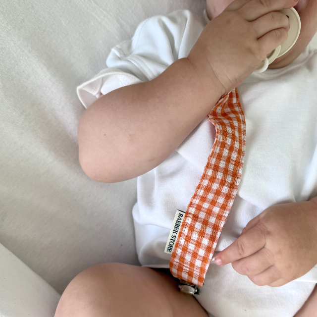 speenkoord oranje ruit baby