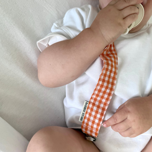 speenkoord oranje ruit baby