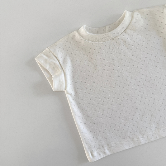 pointelle t shirt korte mouw baby