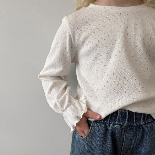 pointelle shirt kids baby wit