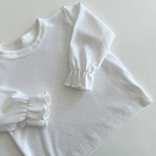 pointelle shirt kids baby wit meisjes