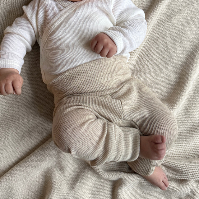 wollen legging broek beige kico label