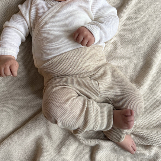 wollen legging broek beige kico label